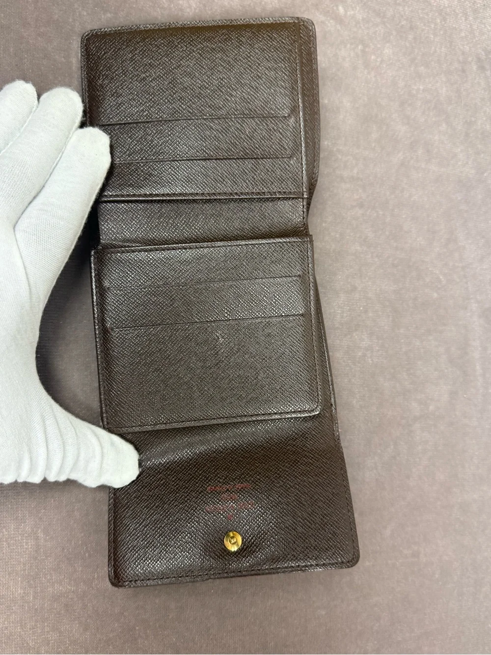 Louis Vuitton Victorine compact, envelope Wallet classic brown Damier Ebene